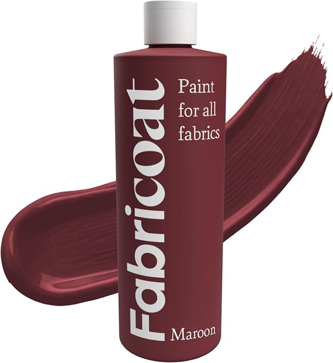 Fabricoat Maroon Fabric Upholstery Paint & Dye | 250ml / 8.5 fl oz | Maroon by Fabricoat