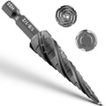 Four Spiral Flute Step Drill Bit, HSS Step Drill Bits (1/8"-1/2") Unibit Step Drill Bit, 1/4" Shank Step Bits for Aluminum, Metal, Wood, Plastic