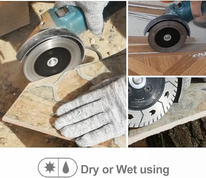 SHDIATOOL 5 Inch Granite Turbo Cutting Blades Two-in-One Design Cut Grind Sharpen Marble Concrete and Bricks(2-Pack)