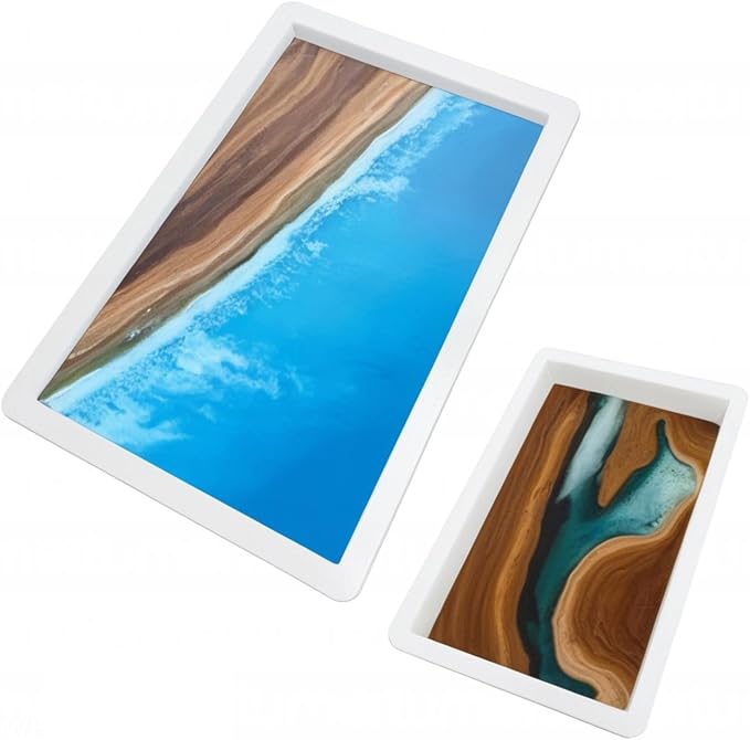 2Pcs Extra Large Reusable Epoxy Resin Table Mold15.7x9.8x3 inch 11.4x7.5x2 inch by ModWgGuo
