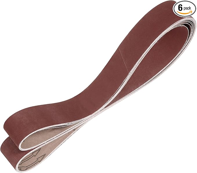 HARFINGTON 2 x 72 Inch Sanding Belts, 6 Pcs 320 Grits Aluminum Oxide Abrasive Belt Sander File Belt for Woodworking, Metal Polishing, Knife Sharpener