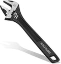 HAUTMEC 6 inch Adjustable Wrench Extra Wide Jaw Black Finish Adjustable Wrenches Drop-Forged CR-V Steel Metric & SAE Scales for Home Garage Workshop DIY
