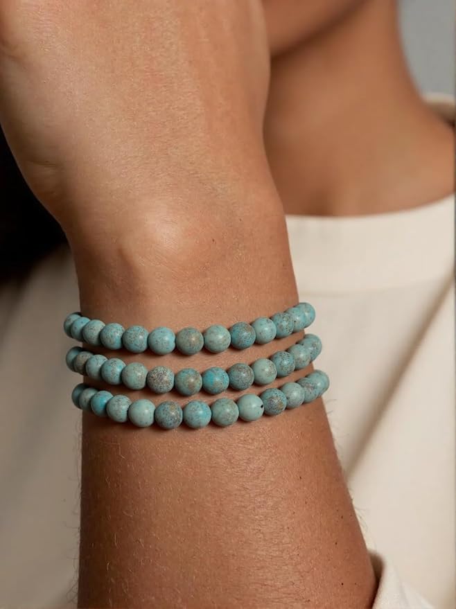 8mm Matte African Turquoise Bead, 15-Inch Matte Round Loose Stone Beads - Image 4