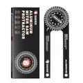Saker Miter Saw Protractor|7-Inch Aluminum Protractor Angle Finder Featuring Precision Laser-Inside & Outside Miter Angle Finder for Carpenters, Plumbers and All Building Trades (Black)