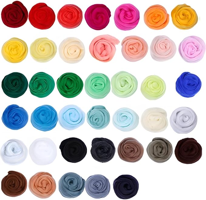 Catopia 40-Color Wool Roving Set – Generous 120g Fibre by Catopia