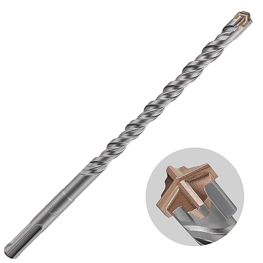 5pcs 7/16" X 8"-6" Cross-Type Double Thread Carbide Drill Bits for Concrete, Brick, Stone, Hammer Drill