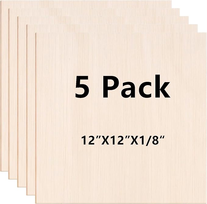 5 Pack 12"x12"x1/8 Basswood Sheets by twinsfox