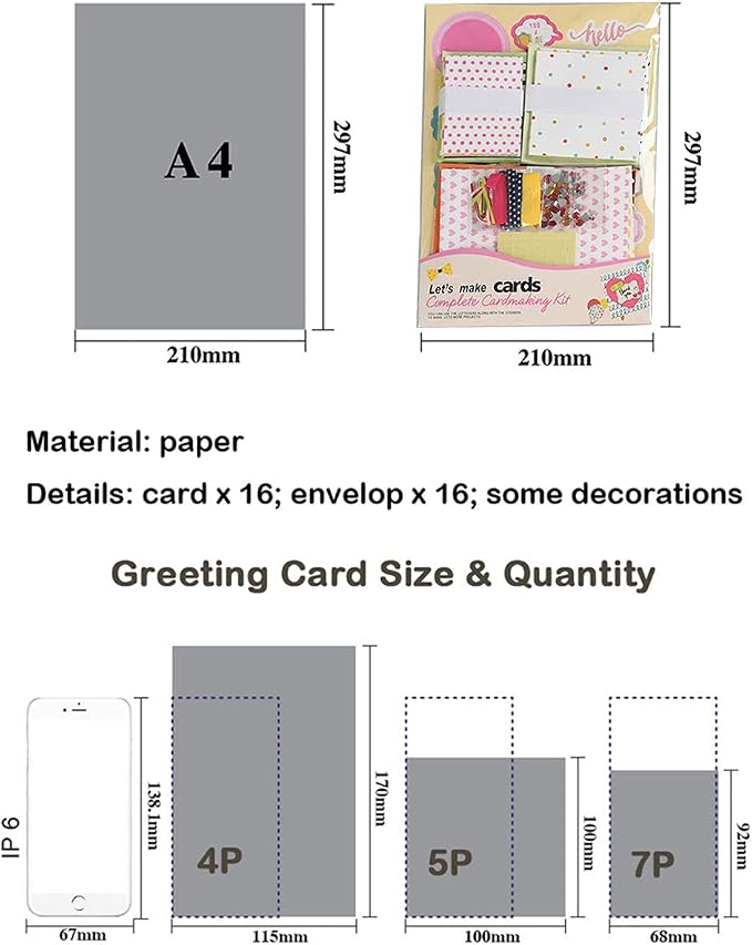 Huralona Handmade DIY Greeting Card Kits includes 16 Blank Cards 16 Colorful - Image 5
