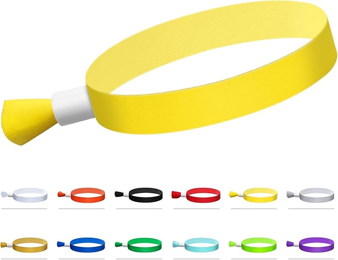 100 Pcs Cloth Event Wristbands, Event Wristbands, Colored Wrist Bands for Events, for Lightweight Concert Wrist Strap for Activities, Party Bracelets for Events (Color : Yellow)