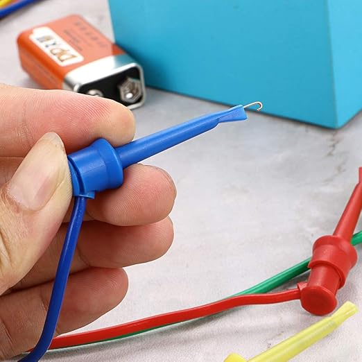 Sumnacon 39 Inch Multimeter Test Lead Set - 5 Pcs Stackable Banana Plug to Test Hook Wire Cable Kit with Protective, Flexible Wire Leads for Electrical Testing 500V/5A