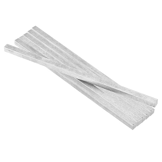 uxcell 6 Pcs Square Steel Key Stock, 7/16" x 7/16" x 12" Cold-Drawn 45# Steel Bars Precision Key Stock for Gearbox Coupling, Silver Tone