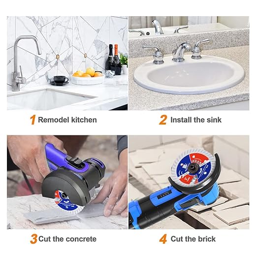 Diamond Blade for Concrete Masonry,3pcs 3 Inch (75mm) with Arbor 3/8-Inch (10mm) Dry/Wet Continuous Rim Diamond Cutting Disc for Granite Marble Stone Hard Concrete Reinforced Concrete