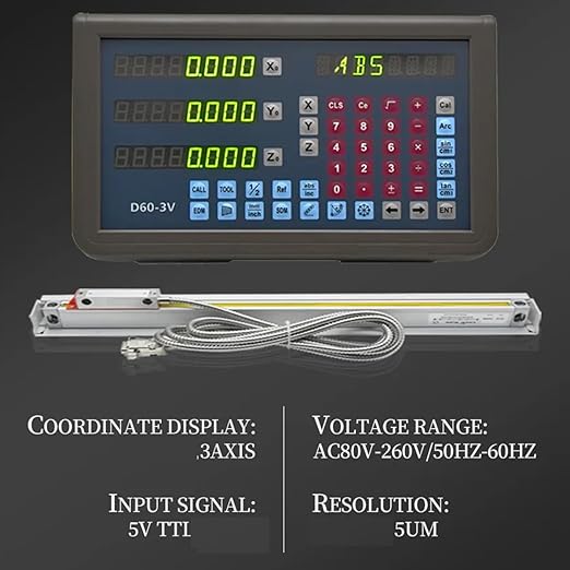 12”x24 x14 3 Axis DRO Digital Readout Display DRO Magnetic Scale DRO Set 5um for Lathe Milling Bridgeport Knee Mill