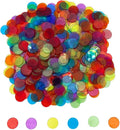 JUNWRROW 500 Pieces 3/4 inch Transparent 6 Color Bingo Counting Chips by JUNWRROW