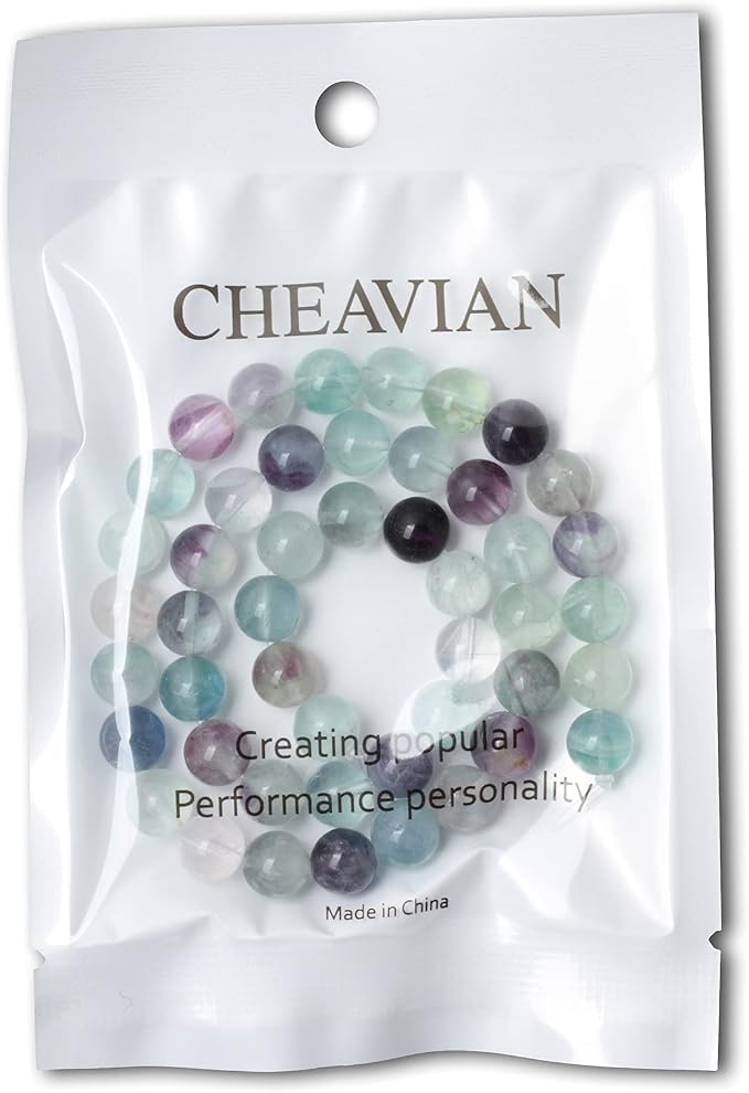45PCS 8mm Natural Colorful Fluorite Gemstone Round Loose Beads - Image 5