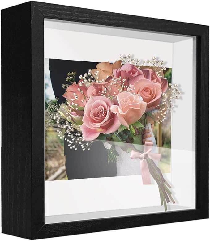 12x12 Shadow Box Frame with Letter Stickers, Graduation Memories Frame by TOUYINGER