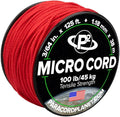Paracord Planet Micro Paracord – Thin Braided Cord for Crafting, Fishing, and DIY Projects in 125 ft Spools – Imperial Red