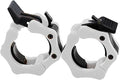 Barbell Clamps 2 inch, Heavy Duty Exercise Collars 2" Quick Release Pair of Locking Pro Olympic Weight Bar Plate Locks Collar Clips Weightlifting Fitness Training - White w/Black