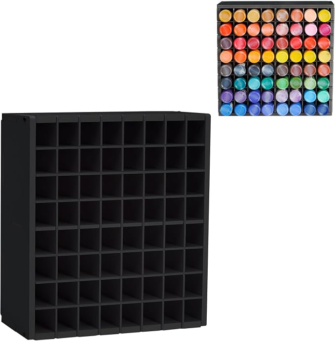 Krafetto 64 Grids Craft Paint Storage Organizer, Wall-mountable Paints Holder by Krafetto
