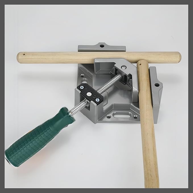Durable Sturdy Right Angle Clamp 90°, Multi Function Right Angle Clamp with Skid Handle for Woodworking, Aluminum Alloy Adjustable Swing Jaw, Tools for Assembly Alignment Welding Picture (1, B.)