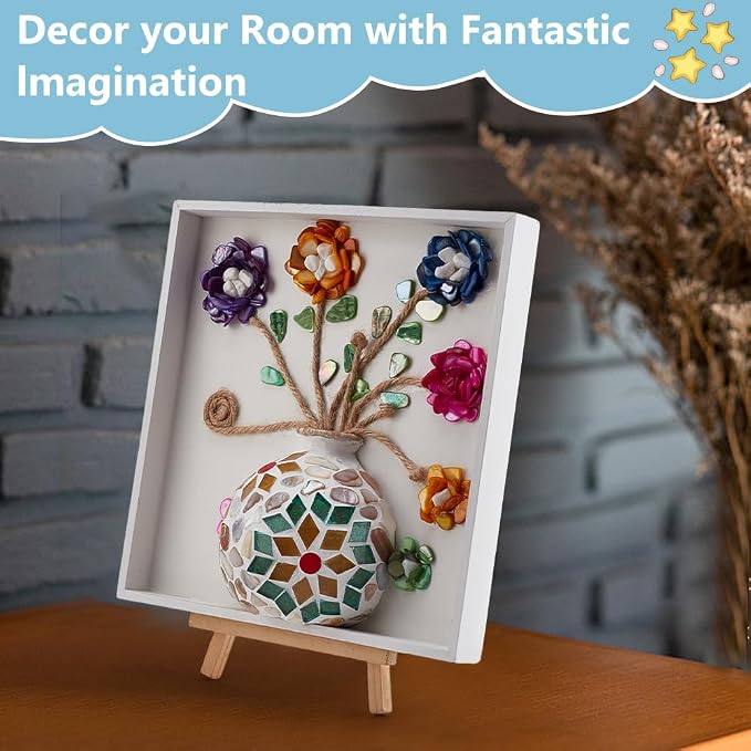 WEBEEDY DIY Mosaic Painting Kit Flower Vase Pattern Mosaic Arts and Craft Kits - Image 6