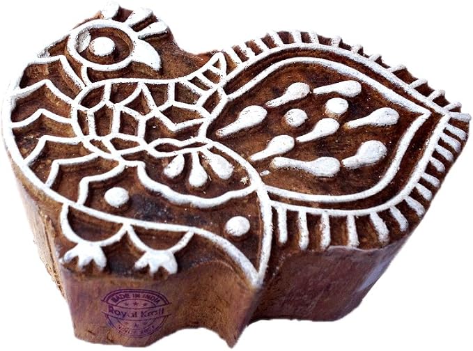 Royal Kraft Wooden Stamps DIY Fabric, Henna Printing Blocks THDtag058 by RoyalKraft