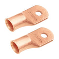 SELTERM 2pcs 4/0 AWG 5/16" Stud Copper Wire Lugs, Ring Terminals, Battery Cable Ends, 0000 Gauge Ring Terminal Connectors, UL Heavy Duty Bare Copper Eyelets Battery Terminal Connectors