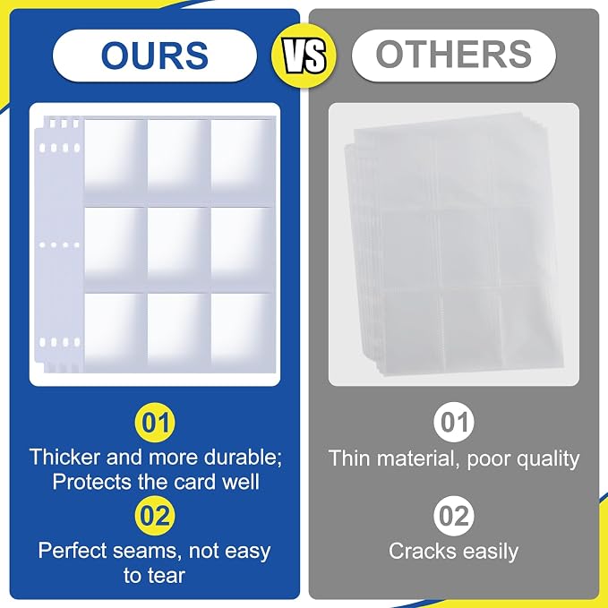 400 Pack Card Sleeves Binder Sheets, 9 Pocket Card Sleeves - Image 6