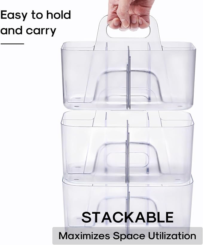 Multiuse Caddy Organizer with Handle, Portable Plastic Tote Bin - Image 7