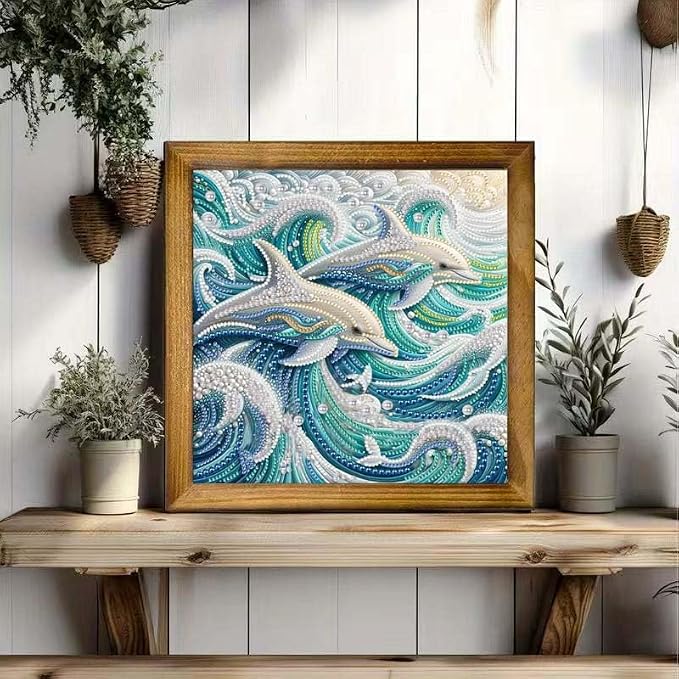 Dolphin Animal Special Shape Diamond Art Kits - Image 4