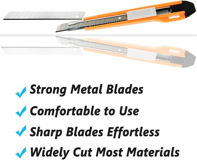 9mm Snap Off Utility Knife High Hardness Retractable Box Cutters - Image 4