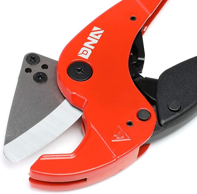 DNA Motoring TOOLS-00106 High-Leverage Ratchet Cutter, 1/8-7/8 Inches, PVC Pipe Cutter w/Stainless Steel Blades