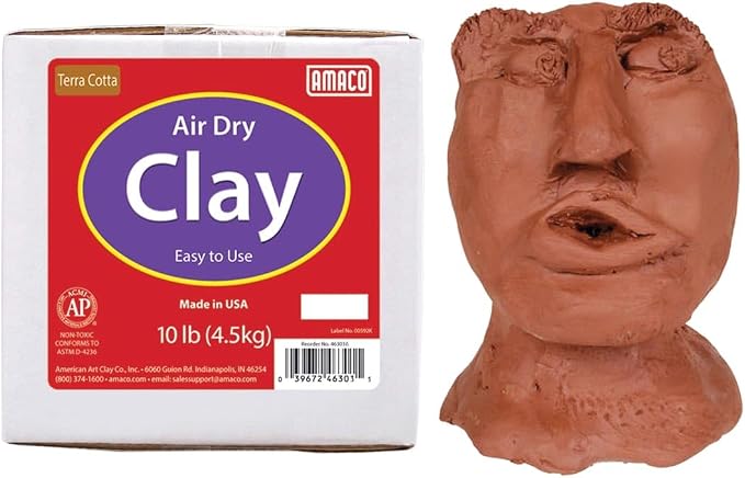 AMACO Terra Cotta Air Dry Modeling Clay 10 lb. Package by AMACO