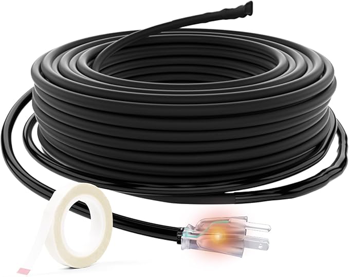 HEATIT JHSF1 Self Regulating Pre-Assembled Heating Cable with Spacer and Clips, Heat Tape for Roof Deicing and Pipe Freeze Protection,120V 5W/ft, 10FT