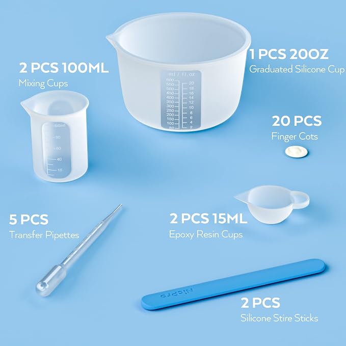 Large Silicone Resin Measuring Cups Tool Kit - Image 2