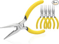 BOOSDEN 5" Needle Nose Pliers, Long Nose Pliers Set with Side Cutter,Mini Fine Needle Nose Pliers with Comfort Grip, Precision Small Needle Nose Pliers for Electronics, Craft, Jewelry Making, 5 PACK