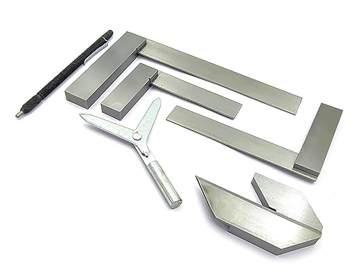 A.D. International New Starter Engineer Kit (Try Squares, Center Squares, Carbide Scriber Pen, & Y Center Finder) Supplied with Plastic Case