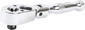ARES 42044 - Flex Head Stubby Ratchet - 3/8-Inch Drive 72-Tooth Ratchet - Premium Chrome Vanadium Steel Construction & Mirror Polish Finish - Quick Release Reversible Direction Head Design