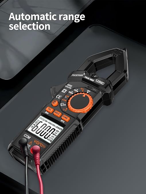 Clamp Meter 6000 Counts Amp Meter Auto-ranging dc Clamp Meter, Measures Current Voltage Capacitance Resistance (AC/DC Current)