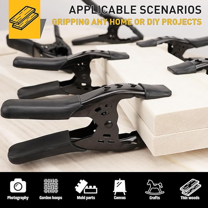 Heavy Duty Metal Spring Clamps: 12-Piece for Woodworking Spring Clamps 6-inch Tarp Clamps Heavy Duty Clips Spring Clips Metal Clamp Large Heavy Duty Clamps for Pool Cover Backdrop Stand Clamps