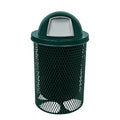 RDT-DGRN Heavy Duty 32 Gallon Round Trash Receptacle, Liner Included, Dark Green with Black Dome, Made in America