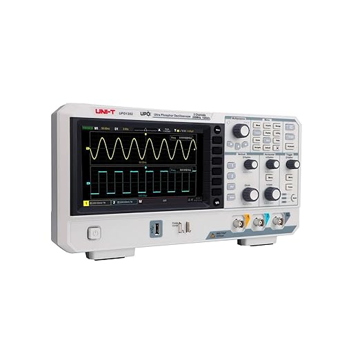 UNI-T UPO1202 200MHz 2Ch DSO Ultra Phosphor Digital Oscilloscope 1 GSa/s Memory Depth 56 Mpts 500,000 wfm/s 7in Display 1Mpts FFT Sampling Points