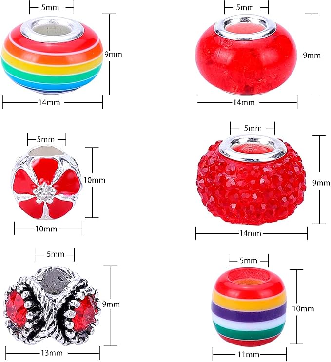 European Large Hole Spacer Charm Beads - Image 3