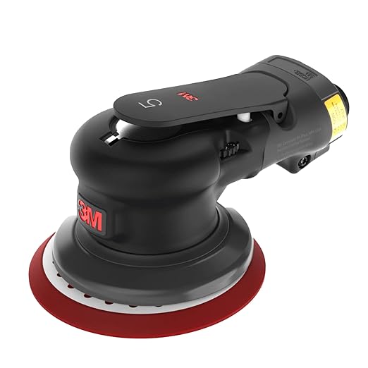 3M Random Orbital Sander, Xtract Pneumatic 88945, 5 in, Self-Generated Vacuum, 3/32 in Orbit, Ergonomic and Lightweight ROS, 209W Motor, Dust Extraction