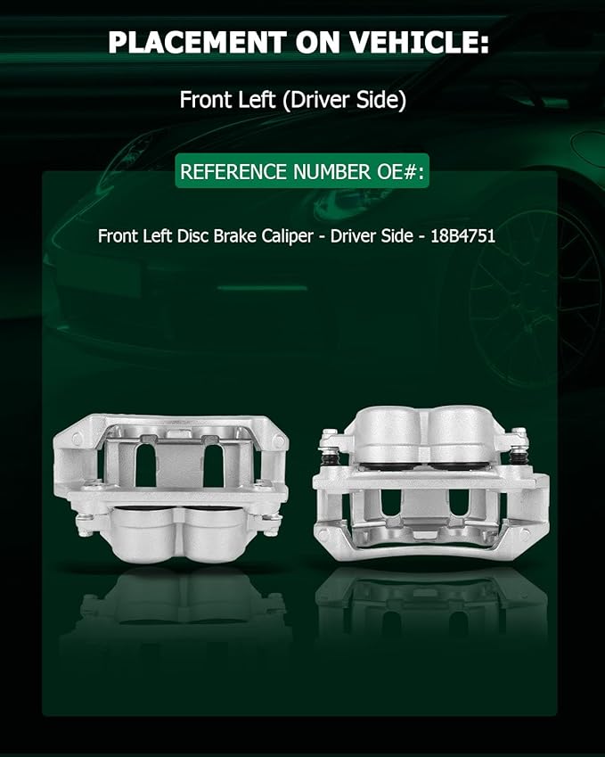SCITOO Front Left Brake Caliper With Bracket 18B4751 Compatible For Ford For F-150 1999-2003, For Ford For F-150 Heritage 2004, For Lincoln Blackwood 2002