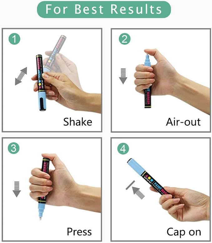 Permanent Markers for Rock Painting, 12 Colors, Medium Point, Quick-Drying - Image 6