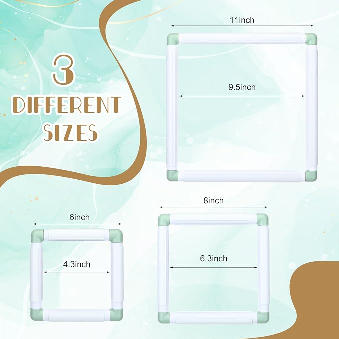 Janinka Embroidery Hoop 3 Pcs Cross Stitch Hoops and Frames White Rectangular - Image 2