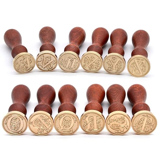 Medieval Traditional Initial Alphabet Wax Seal Stamp, Brass Head Wooden Handle - Image 5