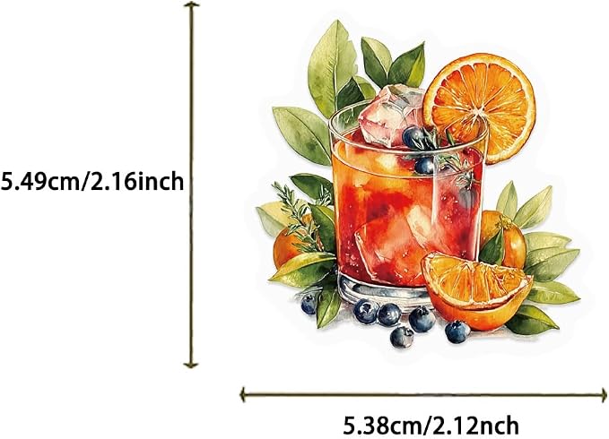 50Pcs Transparent Summer Drinks Aesthetic Stickers - Image 3