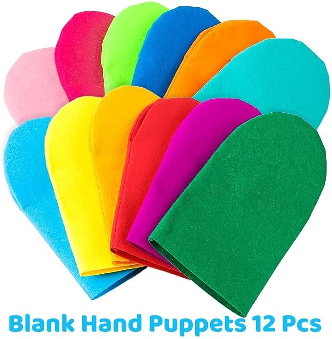 WATINC 12Pcs Hand Puppet Making Kit, Art Craft Felt Sock Puppet Toys, Creative - Image 3